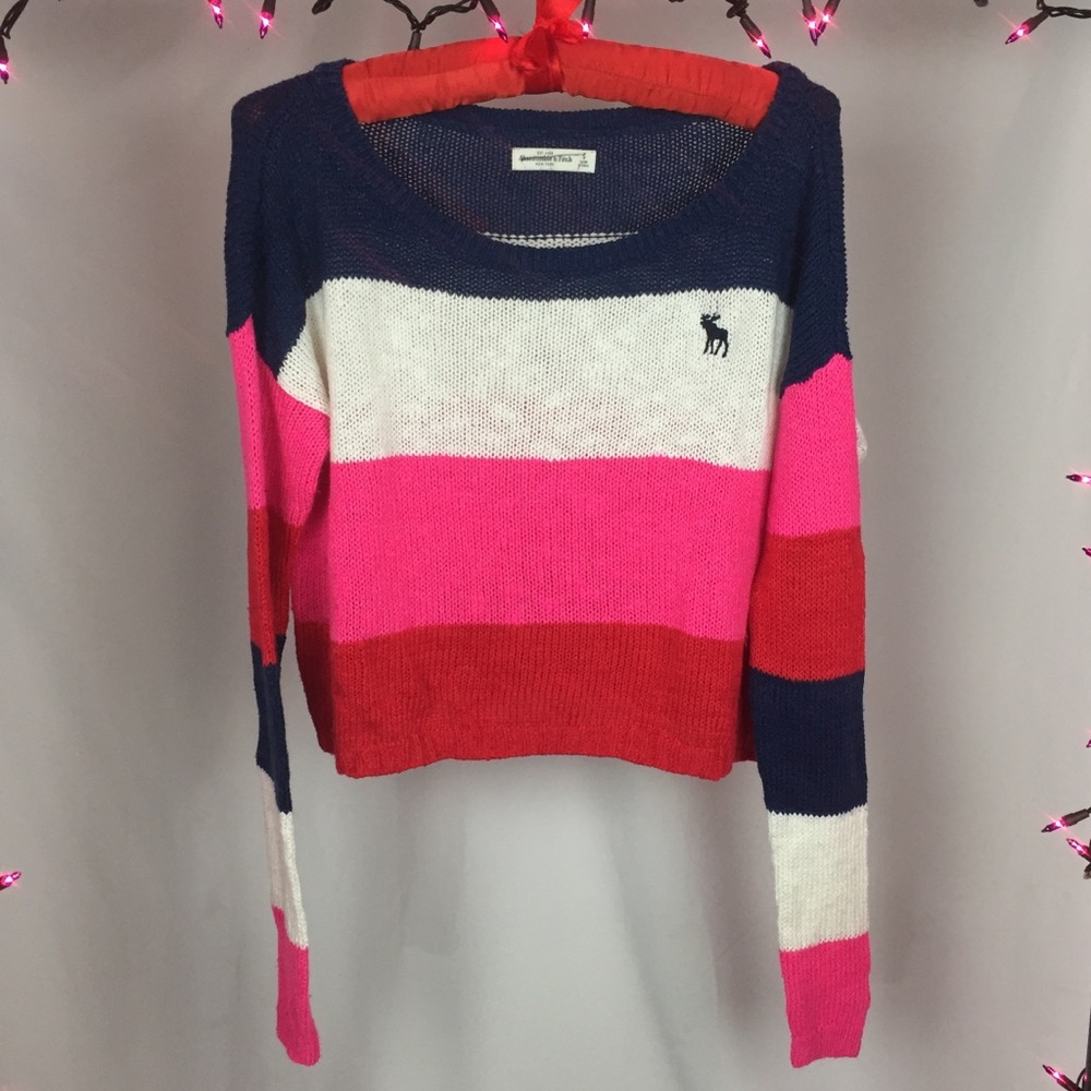 A&F Cropped Striped Sweater